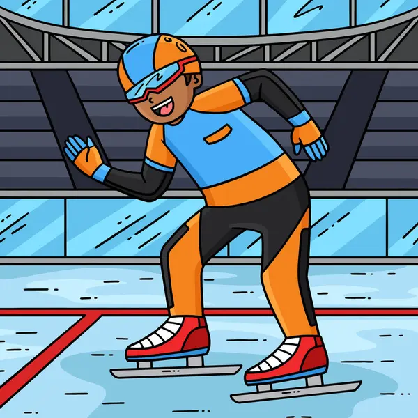 Bu karikatür zirvesinde Başlangıç Çizgisi illüstrasyonunda Hız Pateni yapan bir erkek gösteriliyor.