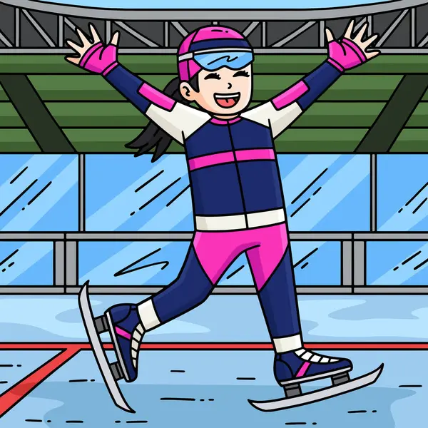 Bu karikatür parçası Hız Pateni yapan Kadın Kaldıran Eller illüstrasyonunu gösteriyor.