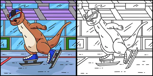 Bu boyama sayfasında Hız Pateni Gelinciği var. Bu illüstrasyonun bir tarafı renkli ve çocuklar için bir ilham kaynağı.. 