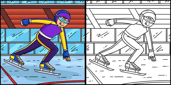 Bu renklendirme sayfasında Hız Pateni yapan Erkek Bir El Yerde. Bu illüstrasyonun bir tarafı renkli ve çocuklar için bir ilham kaynağı.. 