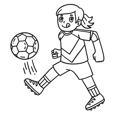 Okul bahçesindeki futbol oynayan bir kızın sevimli ve komik renkli sayfası. Çocuklar için saatlerce boyama eğlencesi sağlıyor. Bu sayfayı boyamak çok kolaydır. Küçük çocuklar ve yeni yürümeye başlayanlar için uygun.. 
