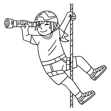 Teleskop kullanan bir Bouldering Girl 'ün sevimli ve komik renkli sayfası. Çocuklar için saatlerce boyama eğlencesi sağlıyor. Bu sayfayı boyamak çok kolaydır. Küçük çocuklar ve yeni yürümeye başlayanlar için uygun..