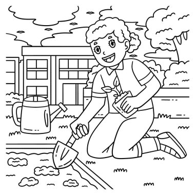 Okul bahçesindeki Tohum Eken Kız 'ın sevimli ve komik renkli bir sayfası. Çocuklar için saatlerce boyama eğlencesi sağlıyor. Bu sayfayı boyamak çok kolaydır. Küçük çocuklar ve yeni yürümeye başlayanlar için uygun.. 