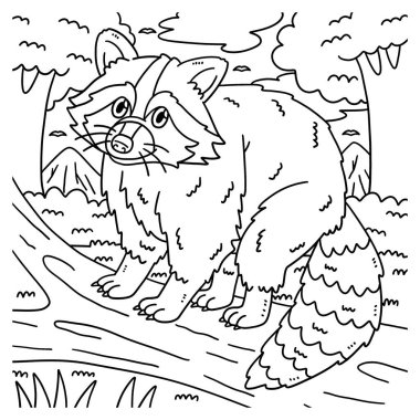Bir Orman Hayvan Rakunu 'nun sevimli ve komik renkli sayfası. Çocuklar için saatlerce boyama eğlencesi sağlıyor. Bu sayfayı boyamak çok kolaydır. Küçük çocuklar ve yeni yürümeye başlayanlar için uygun..