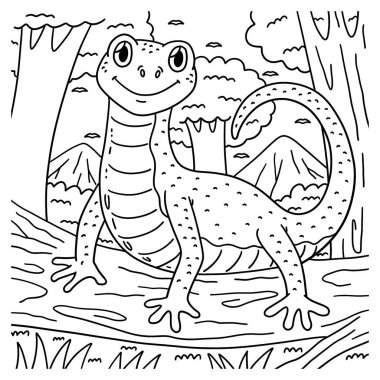 Bir Orman Hayvanı 'nın şirin ve komik renkli sayfası, Newt. Çocuklar için saatlerce boyama eğlencesi sağlıyor. Bu sayfayı boyamak çok kolaydır. Küçük çocuklar ve yeni yürümeye başlayanlar için uygun.