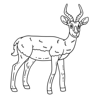 Bir ceylan hayvanının sevimli ve komik renkli sayfası. Çocuklar için saatlerce boyama eğlencesi sağlıyor. Bu sayfayı boyamak çok kolaydır. Küçük çocuklar ve yeni yürümeye başlayanlar için uygun.. 