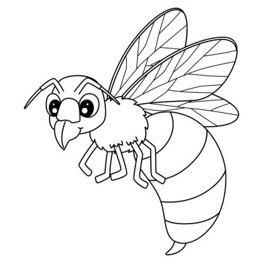 Bir böcek eşek arısı hayvanının sevimli ve komik renkli sayfası. Çocuklar için saatlerce boyama eğlencesi sağlıyor. Bu sayfayı boyamak çok kolaydır. Küçük çocuklar ve yeni yürümeye başlayanlar için uygun..