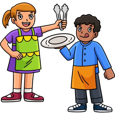 Bu karikatür, barbekü ve ızgara çocuk resimlerini gösteriyor..