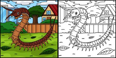 Bu karikatür parçası bir Böcek Kırkayak Hayvanı illüstrasyonunu gösteriyor.