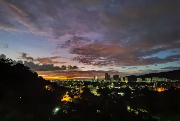 マレーシアの日没時の町の美しい景色 — ストック写真