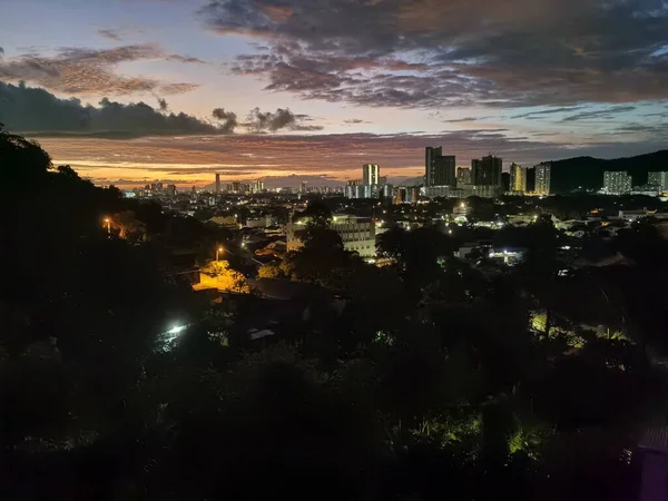 Gün Batımında Şehrin Güzel Manzarası Malezya — Stok fotoğraf