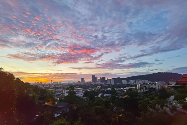 Schöne Aussicht Auf Die Stadt Bei Sonnenuntergang Malaysia — Stockfoto