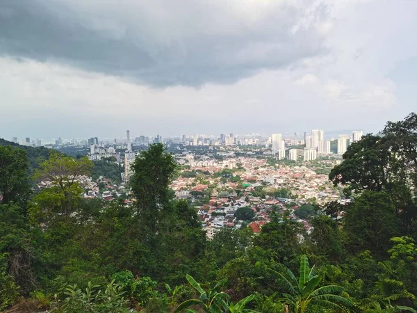 Hermosa Vista Ciudad Mirada Desde Colina Penang Malasia —  Fotos de Stock