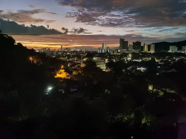 Piękny Widok Miasto Zachodzie Słońca Malezja — Zdjęcie stockowe