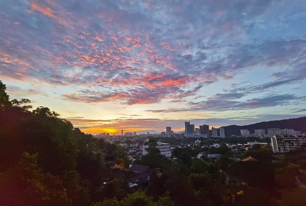 Όμορφη Θέα Της Πόλης Στο Ηλιοβασίλεμα Μαλαισία — Φωτογραφία Αρχείου