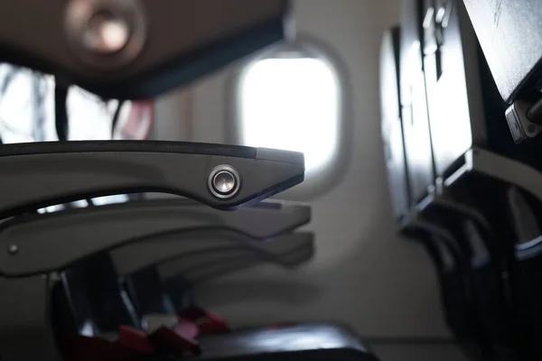 Modern Airplane Interior Seats Illluminator — Stock Photo, Image