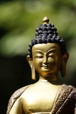 Bahçedeki Buda heykelinin yakınına..