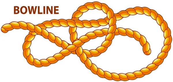 Gelber Nautischer Seilknoten Das Verflechten Von Seilen Kabeln Bändern Oder — Stockvektor