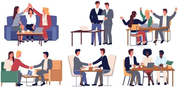 Ofis Personeli Iletişim Kafa Astlar Çeşitli Işçiler Menajerler Farklı Seviyelerdeki — Stok Vektör