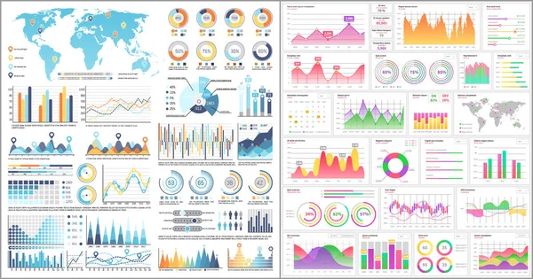 Infografikus Térképvektor Sablonja Éves Statisztikai Görbe Grafikonja Piaci Adatdiagramok Grafikus — Stock Vector