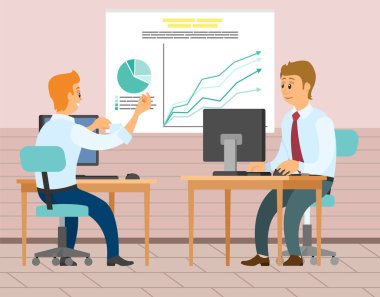 Ofis personeli, iş ve iletişim. Kafa ve astlar. Çeşitli işçiler, menajerler. Farklı seviyelerdeki üst düzey yöneticiler. Ofis çalışanları. İş arkadaşları. Meslektaşlar proje takım çalışmasını tartıştılar