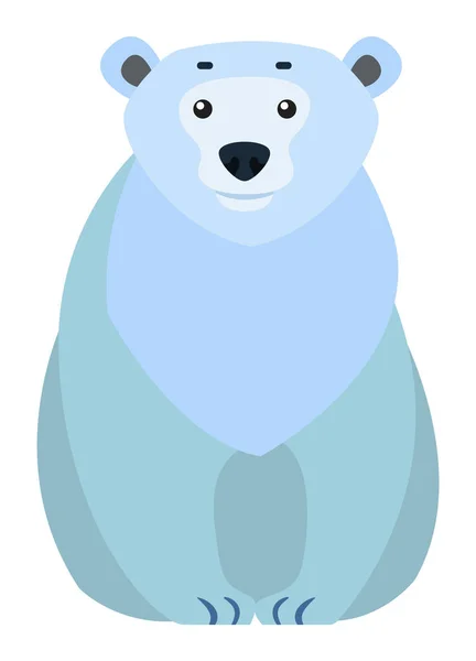 Urso Polar Sentado Sozinho Ártico Animal Selvagem Isolado Fundo Branco —  Vetores de Stock