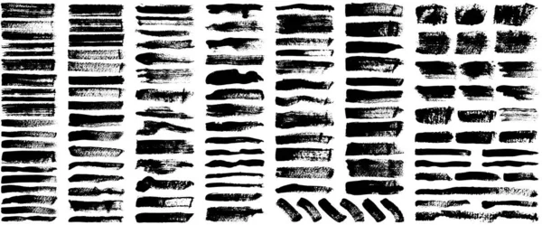 Σύνολο Διαφορετικών Αφηρημένων Σχημάτων Κηλίδων Και Εκτυπώσεων Μαύρα Στοιχεία Σχεδιασμού — Διανυσματικό Αρχείο