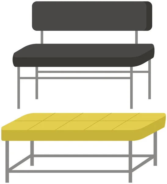 Weiche Couch Freizeitmöbel Sofa Oder Diwan Anordnung Der Möbel Und — Stockvektor