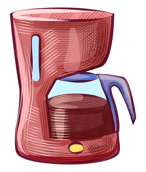 Kaffeegetränk Kochend Wasserkocher Ausstattung Des Javashops Skizze Eines Elektronischen Glases — Stockvektor