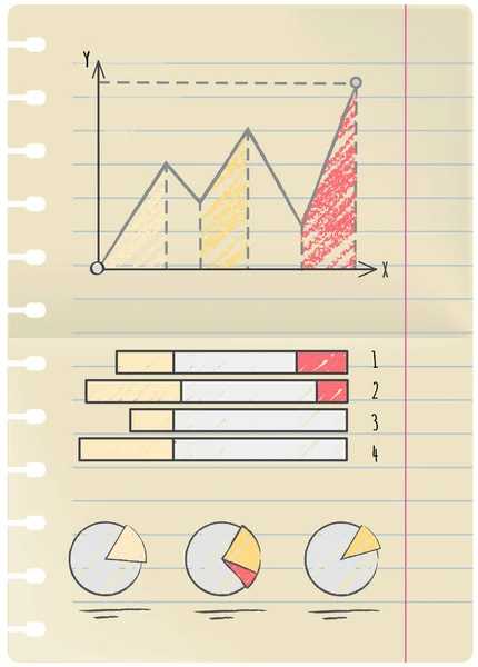 Business Process Diagram Paper Sheet Data Analysis Audit Project Management — Stock Vector