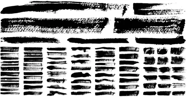 一组不同的抽象形状 污迹和指纹 在白色背景上隔离的黑色设计元素 用于创建风格的无缝模式 设计风格用的装饰模板 — 图库矢量图片