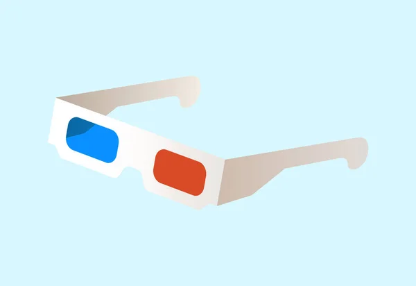 Vector Gafas Película Gafas Aisladas Con Colores Rojos Azules Lentes — Vector de stock
