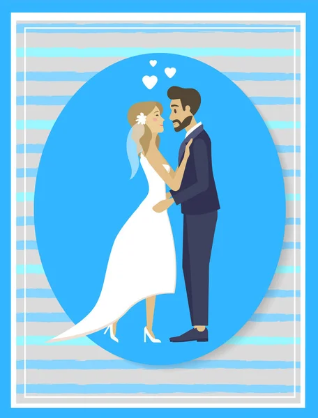 Embrasser Les Mariés Les Gens Célébration Leur Jour Mariage Homme — Image vectorielle