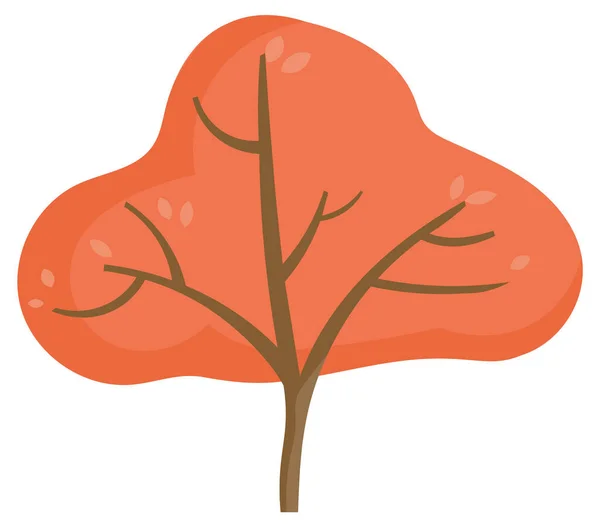 秋天公园的单棵树的橙色元素 植物符号 枝条上有五彩斑斓的叶子 有落叶的木质植物 白色病媒上的户外 自然物体的季节性景观 — 图库矢量图片