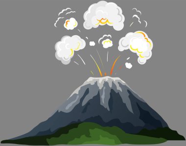Dağlar doğal bitki örtüsü manzarası. Sonbahar mevsiminde Mountainside. Volkanik manzaralı açık hava eğlence yeri. Adada kaya volkanı patlaması. Doğanın güzel manzarası