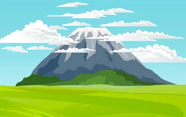 Berg Landskap Abstrakt Syren Solnedgång Panoramautsikt Mountainside Vulkaniska Bakgrund Utsikt — Stock vektor