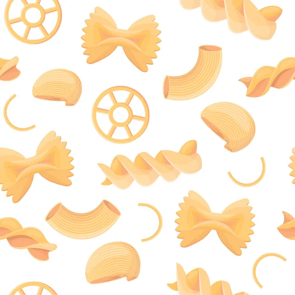 Set Pasta Cartone Animato Tradizionale Italiano Senza Cuciture Rotelle Spaghetti — Vettoriale Stock