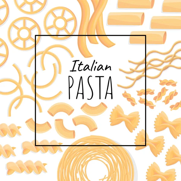 Sada Těstovin Tradiční Italská Makarónová Kreslená Ikona Rotelka Špagety Vermicelli — Stockový vektor