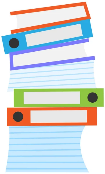 Stapel Documenten Opdrachten Geïsoleerd Witte Achtergrond Papieren Bladen Met Taken — Stockvector