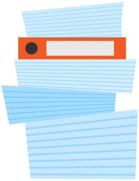 Stack Documenti Assegnazioni Isolati Sfondo Bianco Fogli Carta Con Compiti — Vettoriale Stock