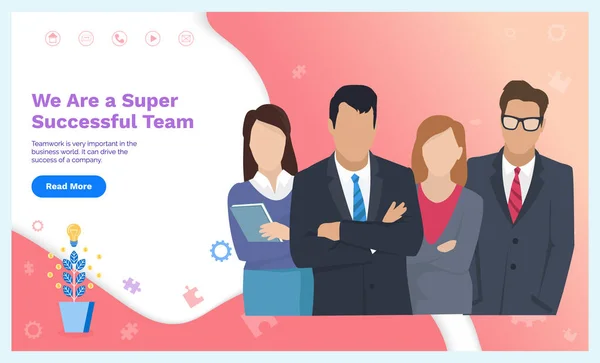 Business Team Bereit Zur Arbeit Teamwork Coworker Charakterisieren Kommunikation Teambildung — Stockvektor
