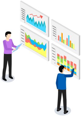 İş analizleriyle gözünde canlandır. İnsanlar istatistiksel veri analizleriyle, değişen göstergelerle çalışıyorlar. Çalışanlar istatistiksel göstergeleri, iş verilerini analiz ederler. Karakterler pazarlama araştırmalarıyla çalışır