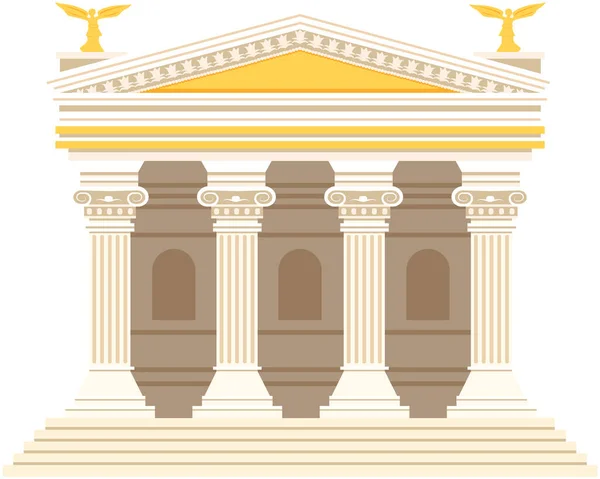 古代ローマのパンテオン寺院列の建物ローマのタイル 戦略的な開発アンティーク文化 イタリアのランドマークパンテオン 古い寺院孤立した 伝統的な歴史的建造物古代 — ストックベクタ