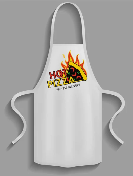 Fartuchy Logo Pizzerii Odzież Pracy Kuchni Element Ochronny Odzieży Gotowania — Wektor stockowy