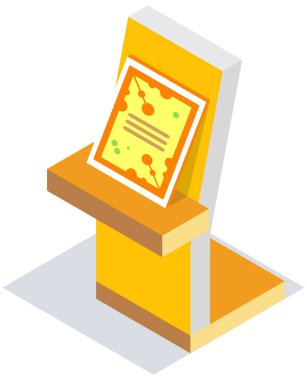 Mallar için boş rafları takas etmek. Ürün gösterimi için boş alanı olan mobilya vektör illüstrasyonunu depola. Depo ve mal saklamak için boş sıra. Ticari piyasa rafı izole edildi