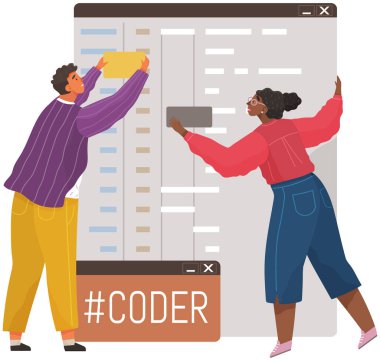 Program mühendisliği ve kodlama. Bilgisayar üzerinde web geliştirme üzerine çalışan programcılar. php, javascript, piton ve diğer dillerde betik kodlama ve programlama kavramı. Yazılım geliştiricileri