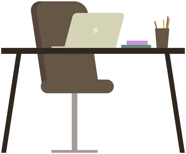 Moderno Local Trabalho Design Plano Cadeira Escritório Mesa Escritório Mobiliário — Vetor de Stock