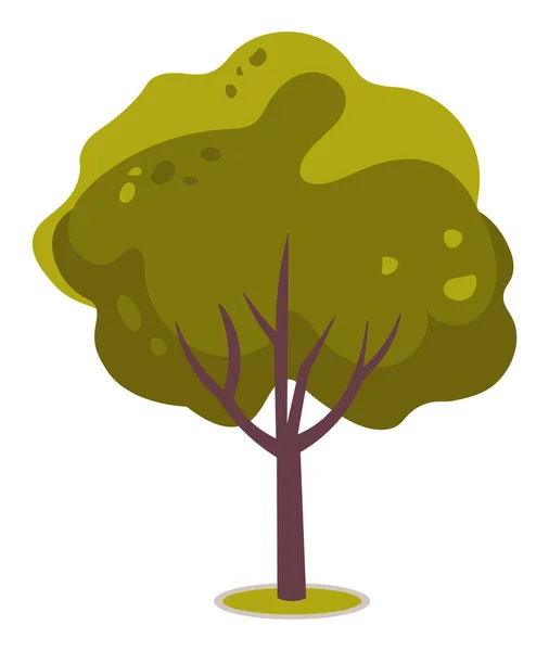 Весняний Сезон Ізольована Рослина Великим Багажником Зеленню Лісу Або Парку — стоковий вектор