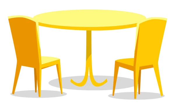 プラスチック素材で作られた椅子とテーブル 隔離された家具 丸みを帯びた形状 ビストロやレストランのオブジェクトの顧客のための座席V 平面漫画風のベクトルイラスト — ストックベクタ
