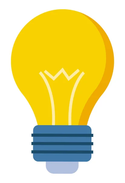 Żółta Szklana Żarówka Płaskim Stylu Zbliżenie Symbol Lampy Wektorowej Nowego — Wektor stockowy